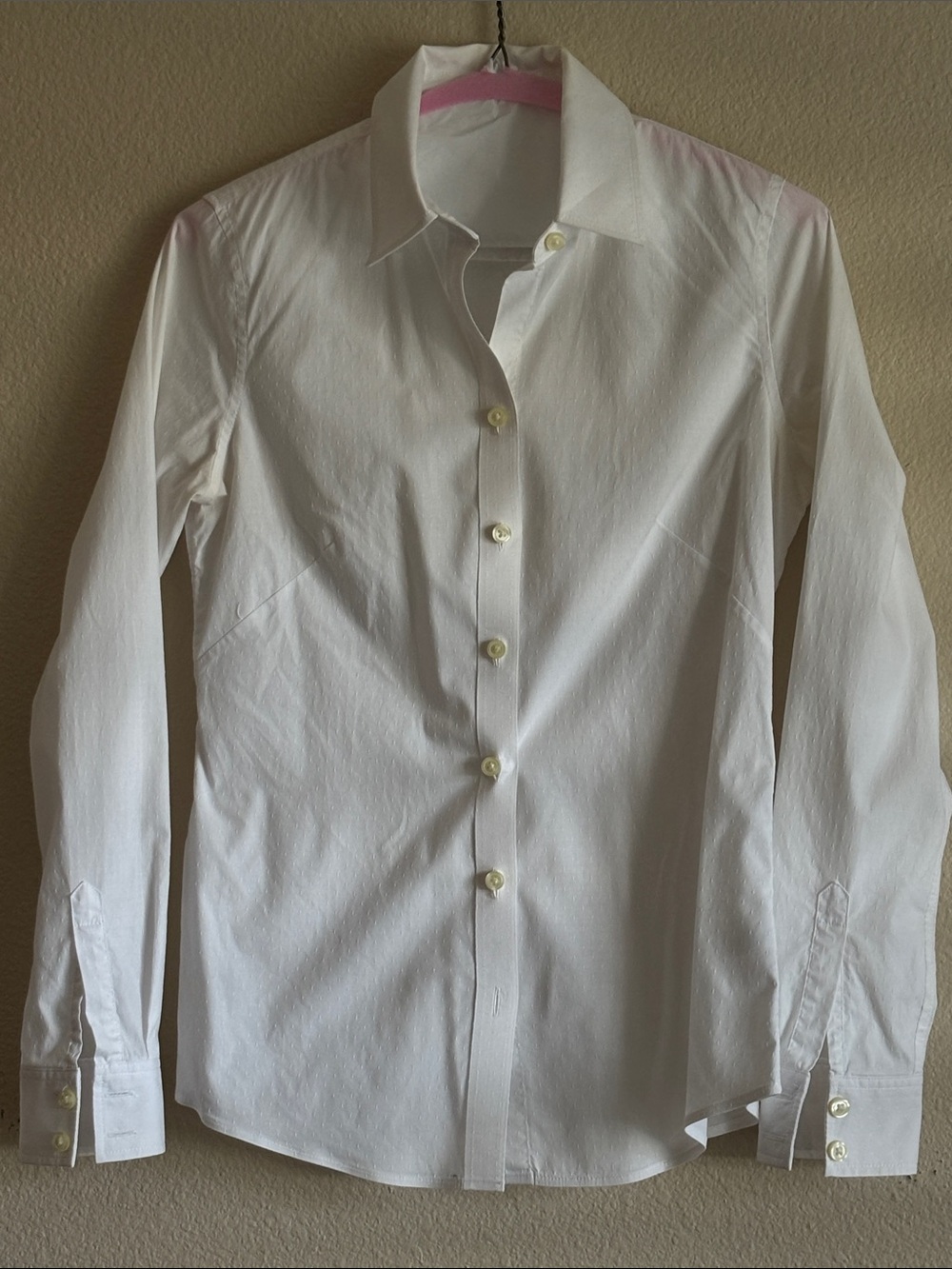 Banana Republic White Tailored Button-Front Shirt